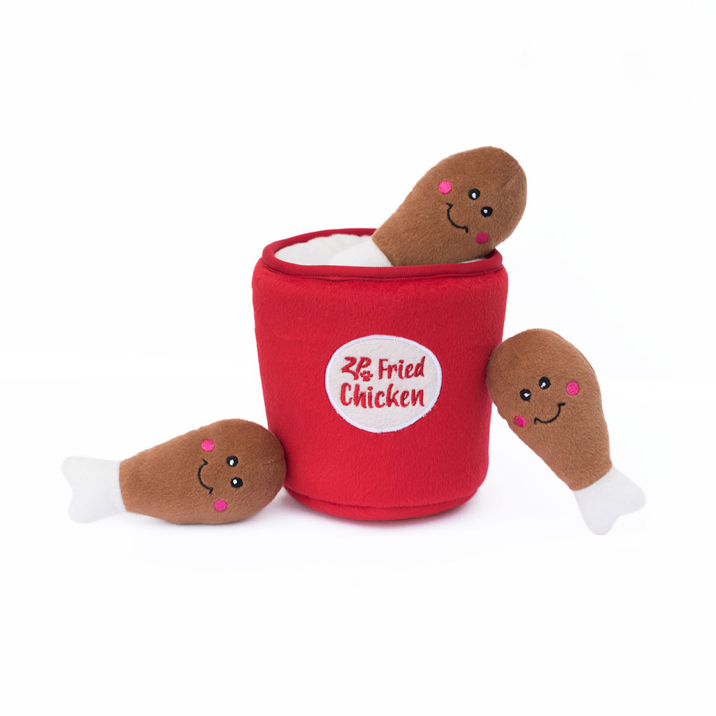 Zippy Burrow Fried Chicken Bucket Dog Toy